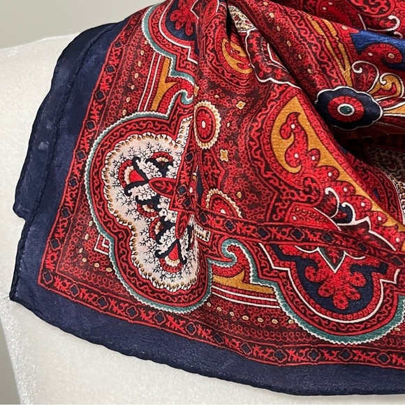 Bloomsbury Paisley Pattern Silk Handkerchief Scarf - Picture 3 of 7